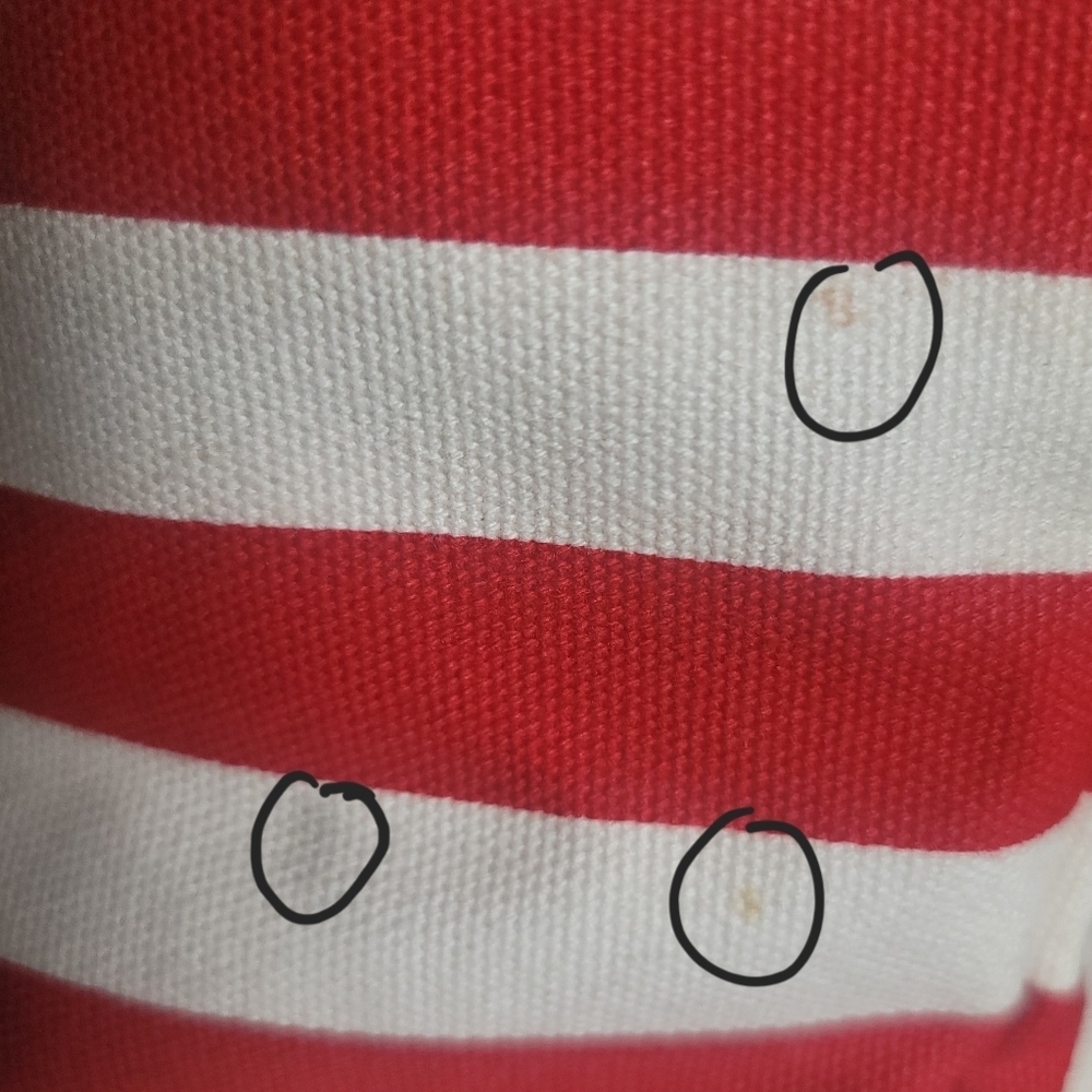 Michael Kors Canvas Red And White Striped Tote Bag, Pre-owned - Picture 9 of 11